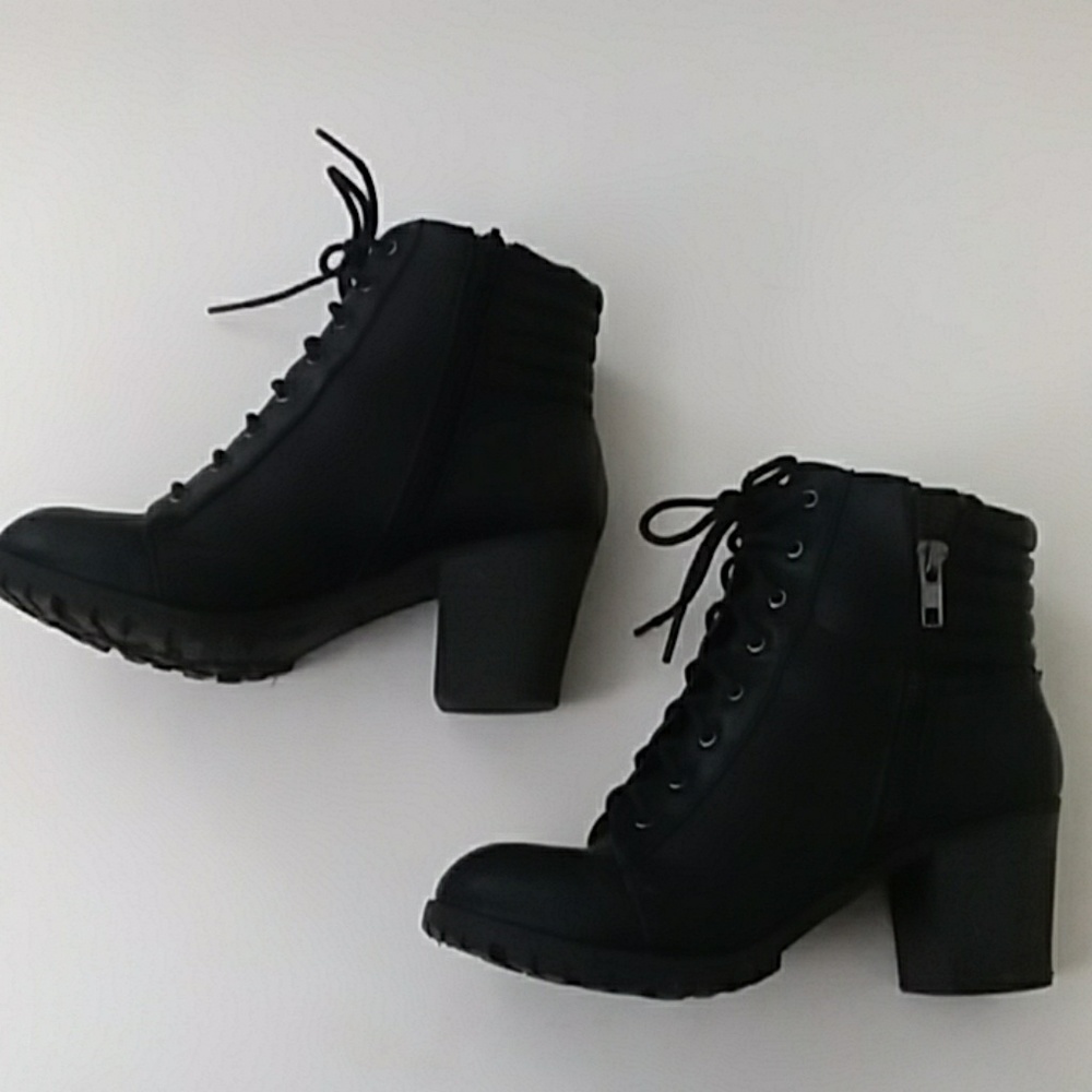 Black heeled booties